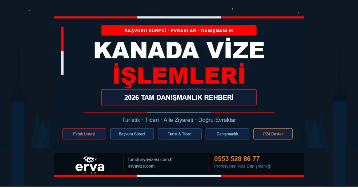 Kanada Vize İşlemleri 2026 - Erva Vize Tam Danışmanlık Rehberi